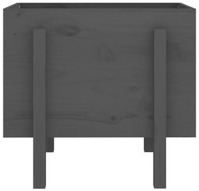 Vaso/floreira de jardim 62x50x57 cm pinho maciço cinzento