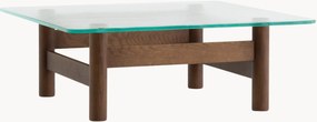 Mesa de centro em madeira de carvalho com tampo de vidro Brasilia