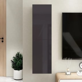 vidaXL Móvel de TV 30,5x30x110cm derivados de madeira cinza brilhante