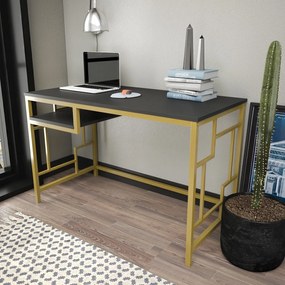 Secretária de Estudo Kennesaw - Ouro Antracite - 120x60x74,8 cm