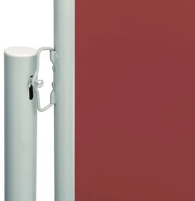 Toldo lateral retrátil para pátio 220x600 cm vermelho