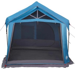 Tenda de Camping Azul com Janelas para 10 Pessoas à Prova d'Água