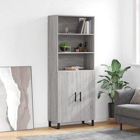vidaXL Armário alto 69,5x34x180 cm derivados de madeira sonoma cinza