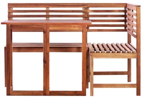 2 pcs conjunto bistrô em madeira de acácia maciça