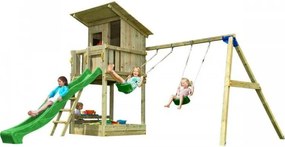 Parque Exterior infantil de madeira com escorrega BEACH HUT Com Baloiço Duplo