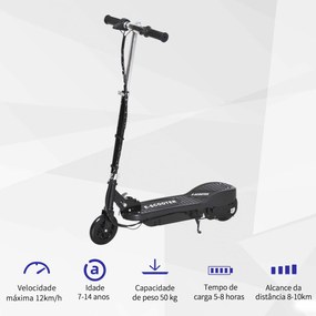 HOMCOM Trotinete Elétrica Criança De 7-14 Anos E-Scooter Dobrável Guia