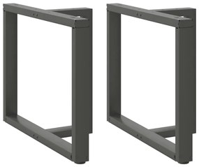 Pés para mesa de jantar em forma de T, 2 peças, antracite, 90x35x(72-7