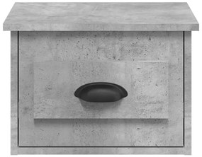 Mesas de cabeceira parede 2 pcs 41,5x36x28 cm cinzento cimento