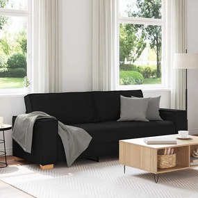 vidaXL Sofá de 3 lugares preto 180 cm tecido