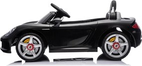 Carro elétrico para Crianças 12V de 2 a 5 anos Porsche 911 Carrera, Rodas de espuma EVA, Assento Couro ecológico e controlo remoto Preto