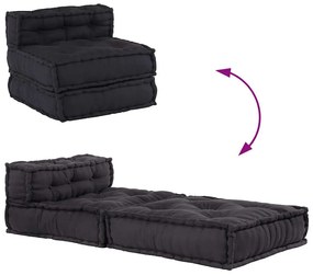 Pufe modular 70x70x54 cm tecido antracite