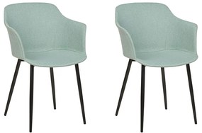Conjunto de 2 cadeiras de jantar em tecido verde menta ELIM Beliani