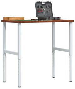 vidaXL Bancada retangular 100x60x(71,5-98) cm carvalho castanho-escuro