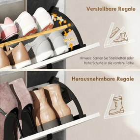Sapateira com capacidade para 15 pares, armário moderno com 2 gavetas rebatíveis, 83 x 24 x 90,5 cm, branco e cinzento