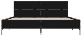 Estrutura de cama 135x190 cm derivados de madeira/metal preto