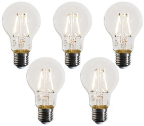 Conjunto de 5 lâmpadas LED E27 A60 transparentes 3W 320 lm 2700K