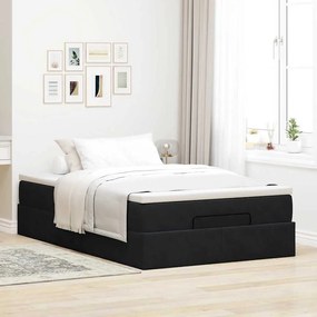 Estrutura de cama otomana com colchão preto 120x190 cm Veludo