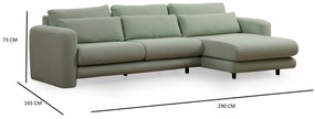 Sofá de Canto Lily – Verde – 290 x 165 cm