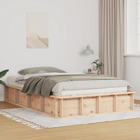vidaXL Cama com Armazenamento Elevável 140 x 200 cm em Madeira de Pinus Sólida