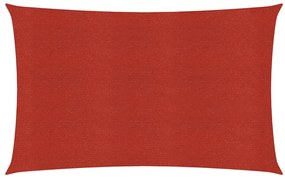 Para-sol estilo vela 160 g/m² 2x4 m PEAD vermelho