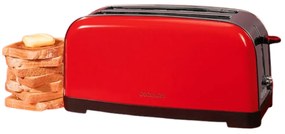 Torradeira vertical Toastin' time 1500 Red Lite Steel com ranhura dupla longa e 1500 W de potência