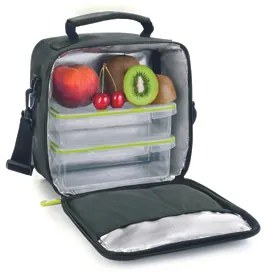 Bolsa Porta Alimentos Ibili Lunch Away Green Termica com Asa Inclui 2 Recipientes com Tampa