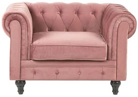 Conjunto de sofás com 4 lugares em veludo rosa CHESTERFIELD Beliani