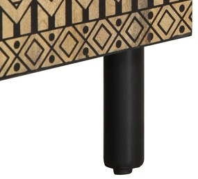 Móvel de TV 105x33,5x46cm madeira mangueira áspera maciça preto