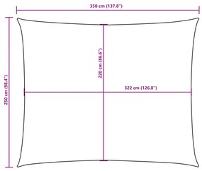 Para-sol est. vela tecido oxford retangular 2,5x3,5 m terracota
