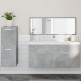 vidaXL 3 pcs conj. móveis casa banho derivados madeira cinza cimento