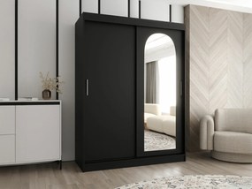 Roupeiro Hartford 502, Preto, 200x150x62cm, 125 kg, Portas para roupeiro: Deslizante, Número de prateleiras: 5, Número de prateleiras: 5