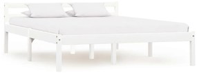 vidaXL Estrutura de cama 140x200 cm madeira pinho maciço branco