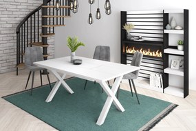 Mesa de sala de jantar | 8 pessoas | 170 | Robusto e estável graças à sua estrutura e pernas sólidas | Ideal para reuniões familiares | Branco | Estil