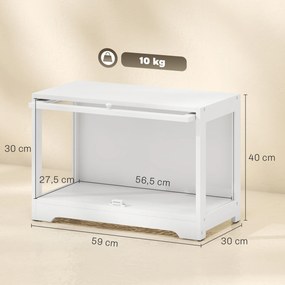 Vitrine Expositora para Coleções com Porta Acrílica Elevatória Deslizante para Figuras Decorativas 59x30x40 cm Branco