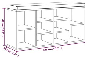 Sapateira 103x30x48 cm derivados de madeira cinzento cimento