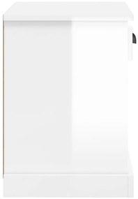Mesa de cabeceira 43x36x50 cm branco brilhante