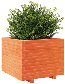Vaso/floreira de jardim 60x60x49,5cm pinho maciço castanho mel