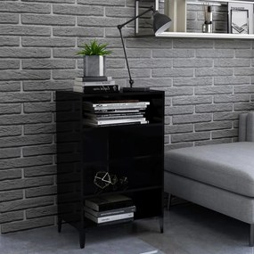 vidaXL Aparador 57x35x90 cm derivados de madeira preto brilhante