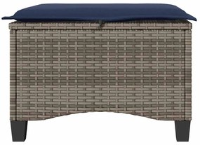 Bancos jardim com almofadas 2 unid 55x55x36 cm vime PE cinzento