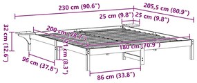 Estrutura de cama com mesas de cabeceira Castanho-mel