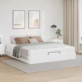 vidaXL Estrutura de cama com colchão com colchão 2 pcs Branco PVC