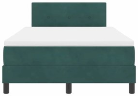 Cama Box com Colchão &amp; LED Verde Escuro 120x200 cm Veludo