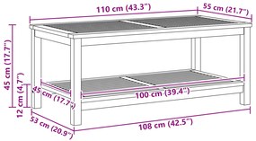 Mesa de Café 70x40x45 cm Madeira de Acácia Maciça