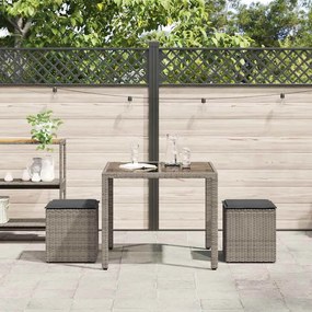 Bancos jardim com almofadas 2 unid 40x40x43 cm vime PE cinzento