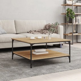 vidaXL Mesa de centro 80x80x40 derivados de madeira carvalho sonoma