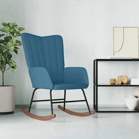 vidaXL Cadeira de baloiço veludo azul