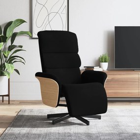 356603 vidaXL Cadeira reclinável com apoio de pés tecido preto
