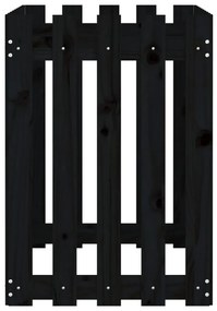 Canteiro elevado c/ design cerca 100x50x70cm pinho maciço preto