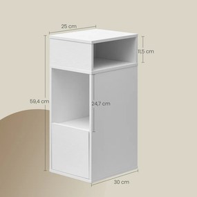 Mesa de cabeceira, 30 x 25 x 59,4 cm montagem ultrarrápida sem ferramentas Branca