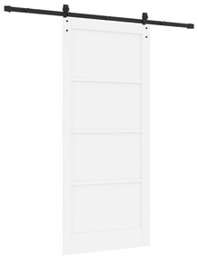 Porta Deslizante vidaXL com Conjunto de Ferragens Brancas 93x211 cm Ma
